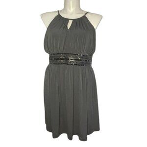 Gray dress with Sequined around Waist XLP Extra Large Petite
